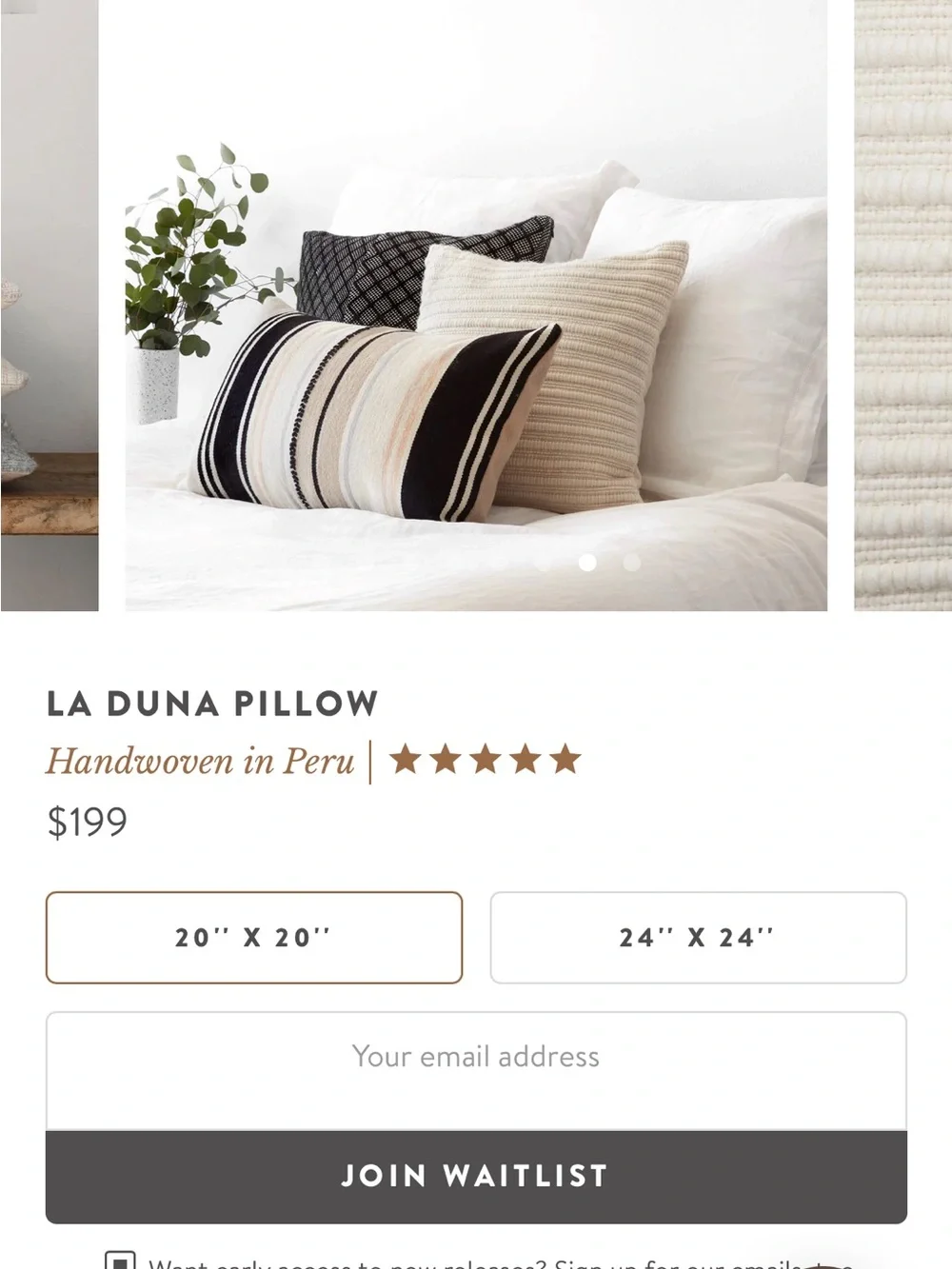 The Citizenry La Duna Cream Ribbed Knit Accent Pillow